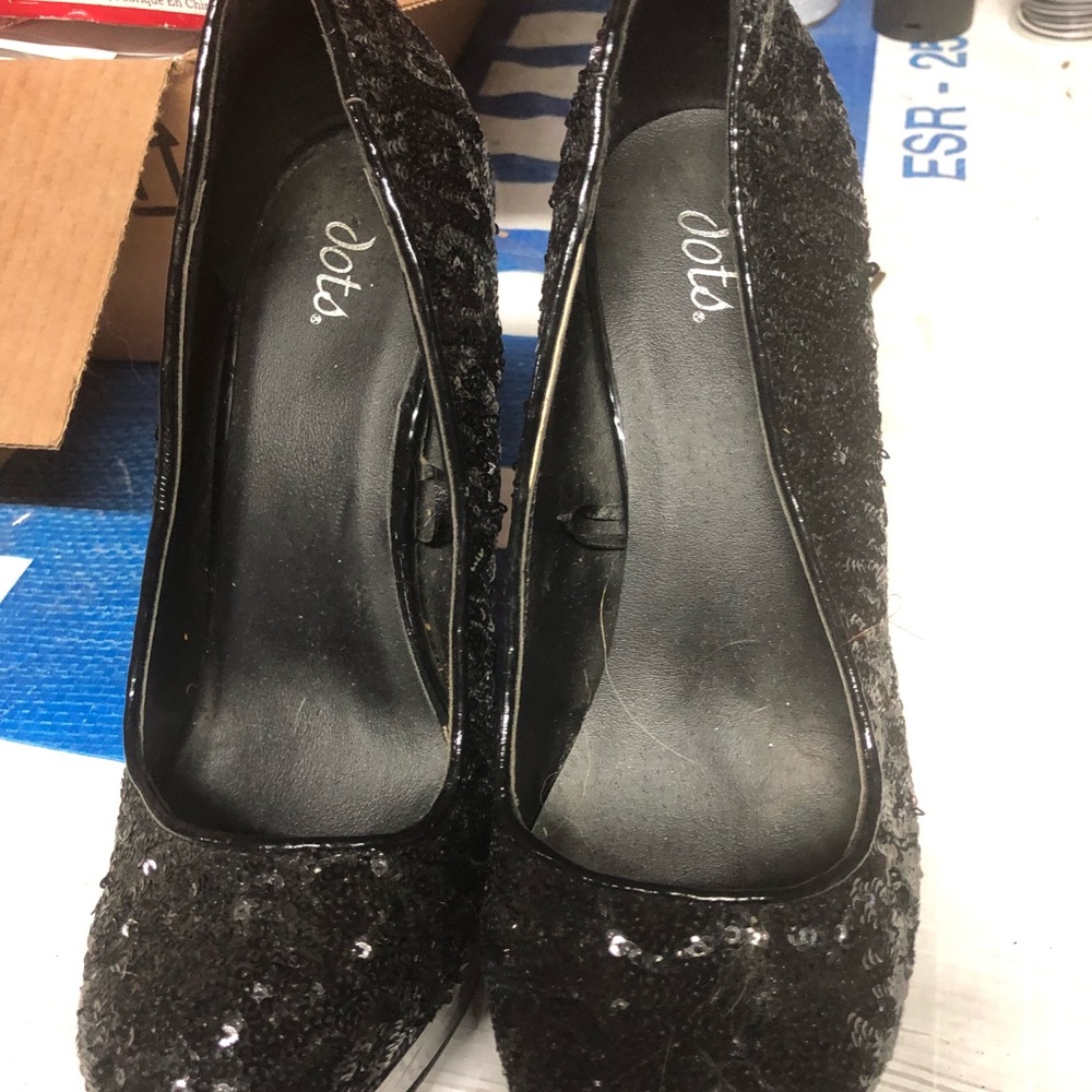 Black sequin platforms size 9 never worn